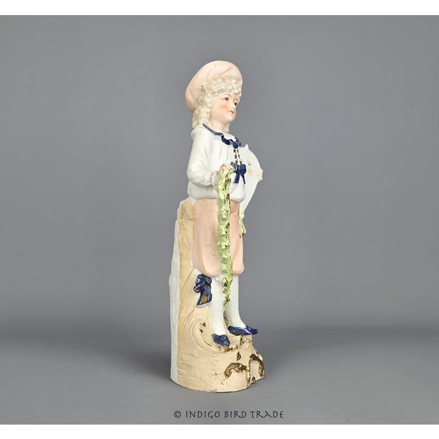 1870's German Bisque Porcelain Figurine of Boy With Flying Kite by Pm&m Porzellanfabrik Unger, Schneider and Cie For Sale In Greenville, SC - Image 6 of 9