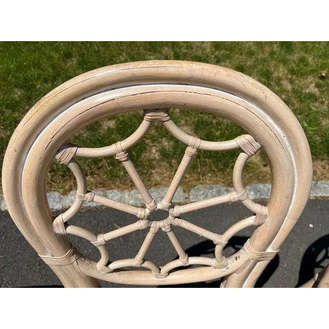 Palm Beach Regency Rattan Dining Set With Six Chairs For Sale - Image 10 of 13