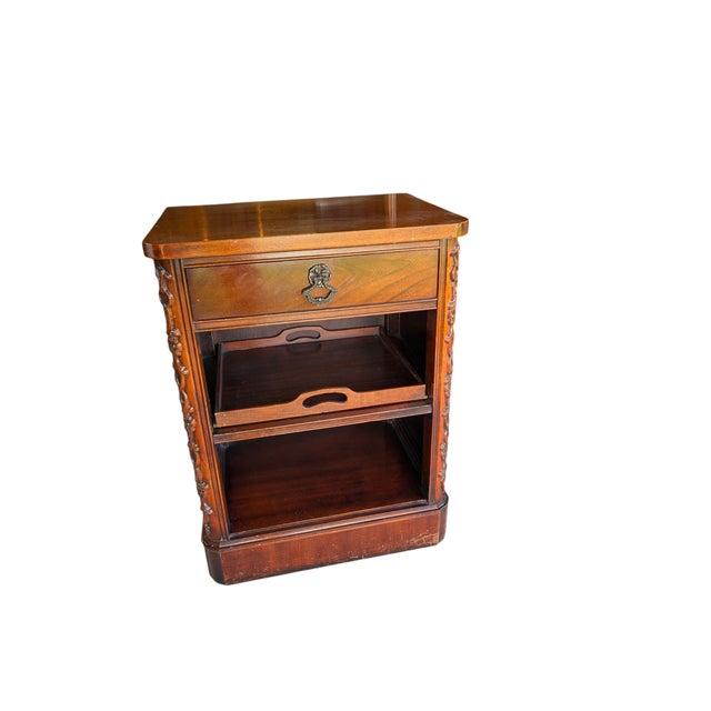 Vintage Century Furniture Mahogany Serpentine Chest & Bedside Cabinet | French Provincial Influence, 2 Pieces For Sale - Image 11 of 18
