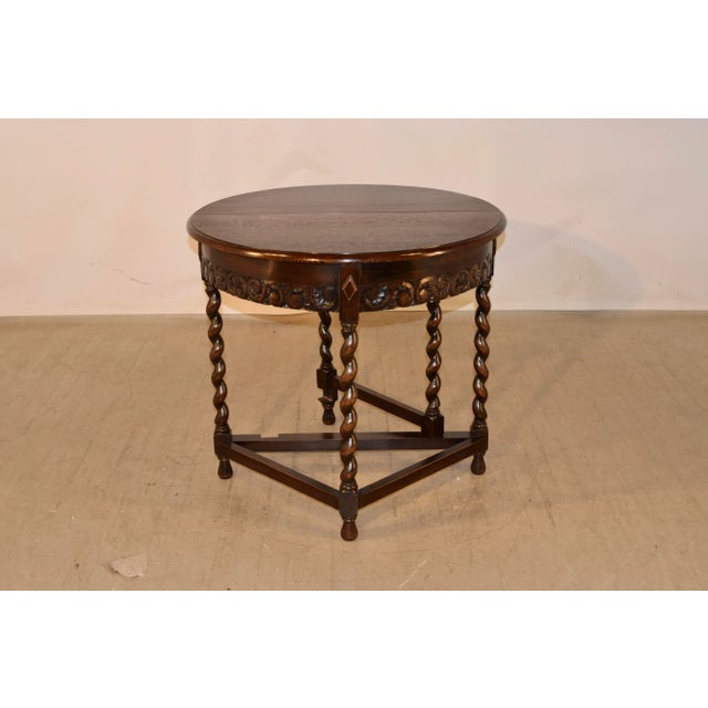 19th Century Late 19th Century English Oak Demi-Lune Table For Sale - Image 5 of 8