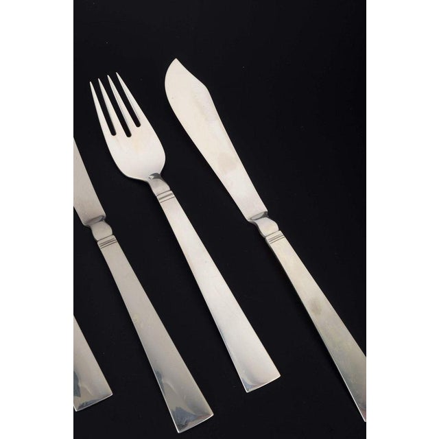 Georg Jensen Fish cutlery for 4 persons, “Acadia / Blok”. Sterling silver, 1934–44. Set consisting of 8 pieces of fish...
