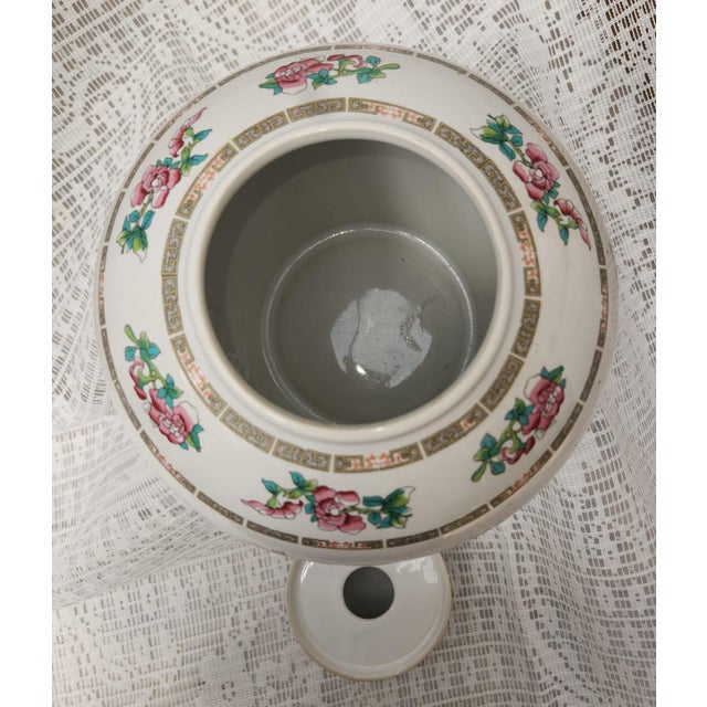 Mid 20th Century Vintage Porzelanit Spain Chinoserie Ginger Jar Indian Tree/ Famille Rose For Sale - Image 5 of 6