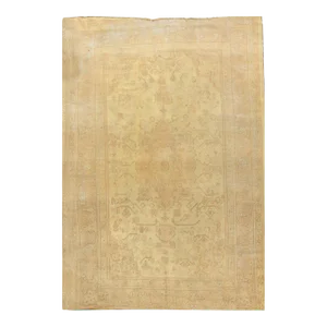 Antique Shabby Chic Beige Oushak Rug, 8'11 X 11'10