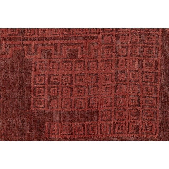 Moroccan Rug & Kilim’s Moroccan Style Rug in Red with Geometric Patterns - 12x16 For Sale - Image 3 of 7