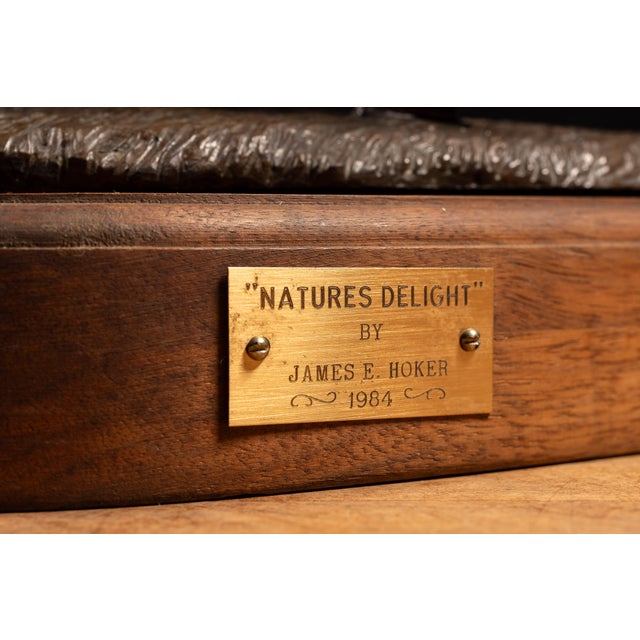 1980s Bronze Canada Goose Sculpture “Nature’s Delight” by James E. Hoker For Sale - Image 10 of 10