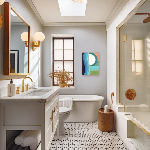 Turquoise Time Zone 8 - Modern Resin Minimalist Rhythmic Geometric Abstraction Original Artwork by Ricky Hunt For Sale - Image 8 of 9