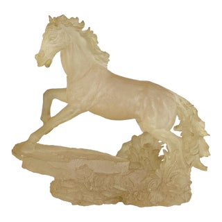 Vintage 15" Italian Equestrian Horse Resin Sculpture For Sale