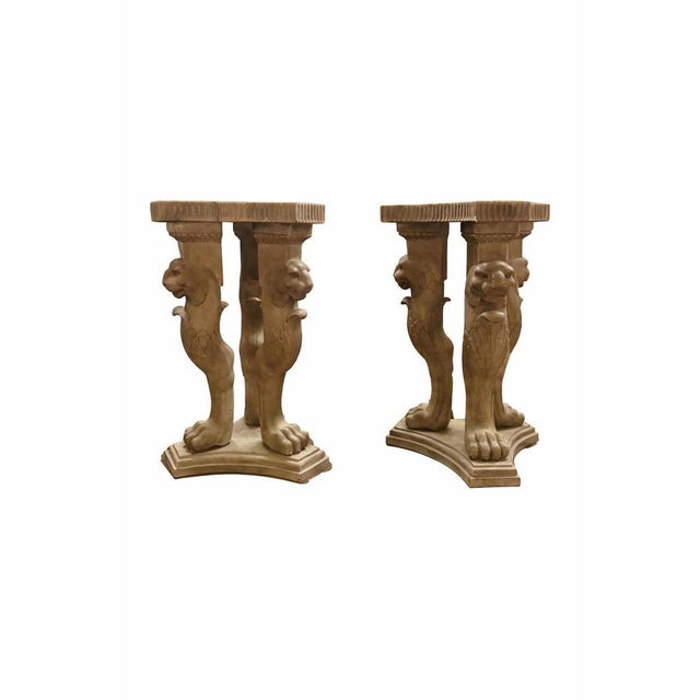 Impressive pair of Greco-Roman style pedestals, crafted in marble during the 20th century and inspired by the monumental...