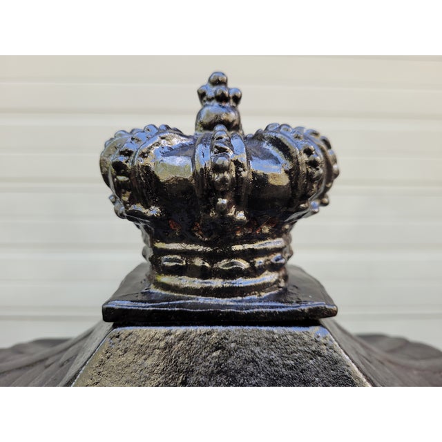 Cast Iron English Mailbox Letterbox on Leg Black For Sale - Image 10 of 11
