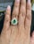 1.38 Carat Colombian Emerald Double Halo Diamond Yellow Gold Ring, Size 6.5 For Sale In Los Angeles - Image 6 of 10