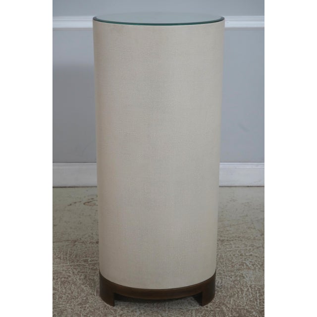 Age: Approx: 10 Years Old Details: Brass Base Quality Construction Beveled Glass Mirror Top Modern Design Offered @...