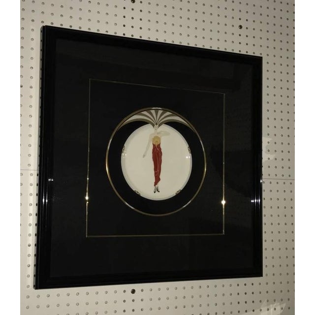 1980s Erte Framed Collector Plate "Le Soleil" For Sale - Image 5 of 8