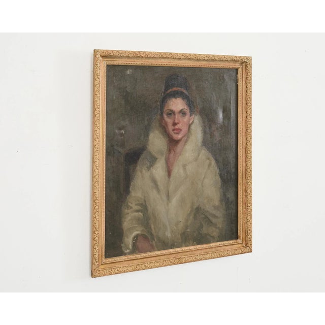 Mid-Century Modern Italian School Portrait of a Lady For Sale - Image 4 of 18