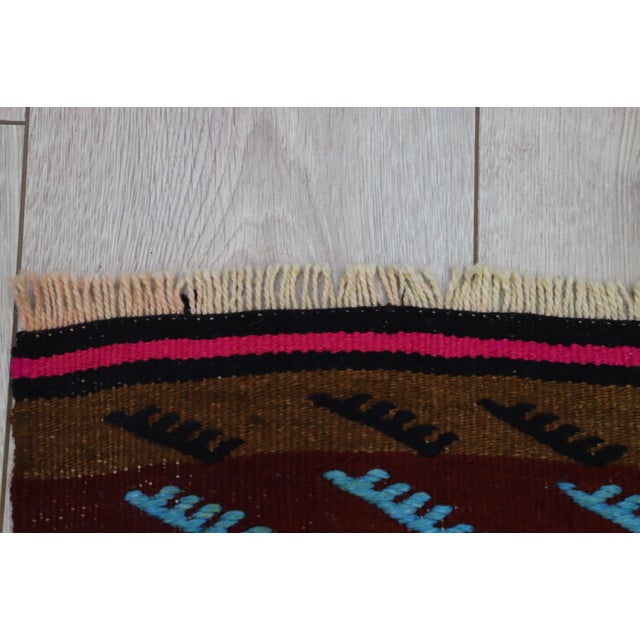 1970s 1970s Turkish Oushak Striped Design Colorful Kilim For Sale - Image 5 of 9