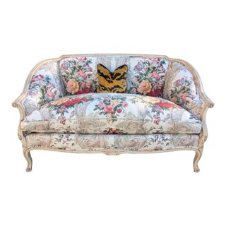 Vintage Chintz Brunschwig Fils Upholstered Settee by Century Furniture For Sale