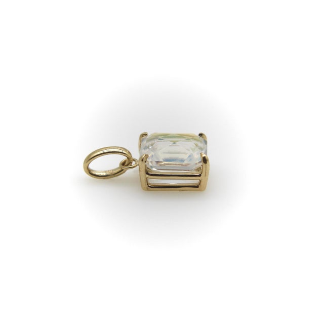 14k Gold Rainbow Moonstone Pendant For Sale - Image 4 of 11
