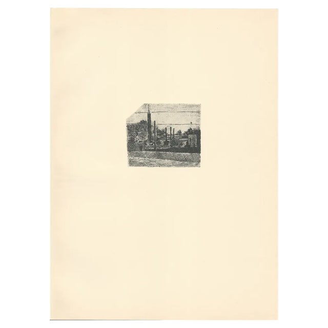 Giorgio Morandi, Landscape, The Chimneys of the Arsenale in the Surroundings of Bologna, 1921-1957, Lithograph For Sale