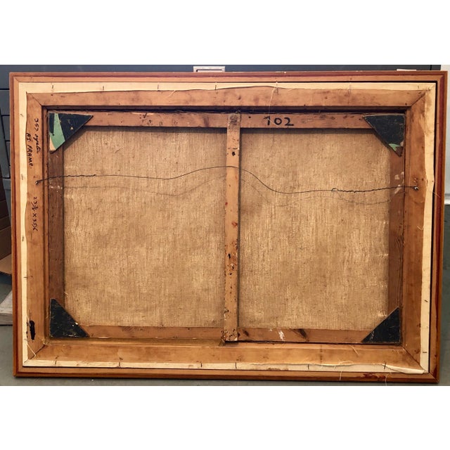 Brown Ruth Schloss, Israeli Oil Painting Ruth Schloss Child, Doll, Wagon, Kibbutz Social Realist Art, c.1950s For Sale - Image 8 of 8