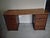 Contemporary Desk - 2 File Cabinets + Desktop Walnut Wood Portable 3 Pc Retro Wooden Desk Euc For Sale - Image 3 of 13