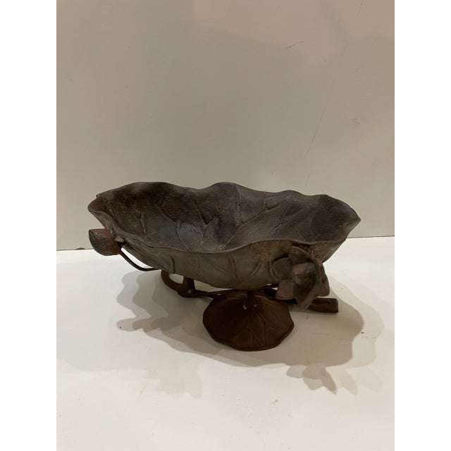 Art Deco 1960s Metal Lotus Lilly Bowl For Sale - Image 3 of 8