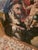 Tan Antique Spanish Colonial Painting on Canvas Under Glass For Sale - Image 8 of 12