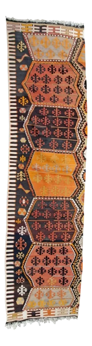 Middle Eastern Kilim with Geometric Motif