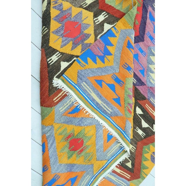 1960s Colorfull Bohemian Kilim Rug - 68"x107" For Sale - Image 10 of 11