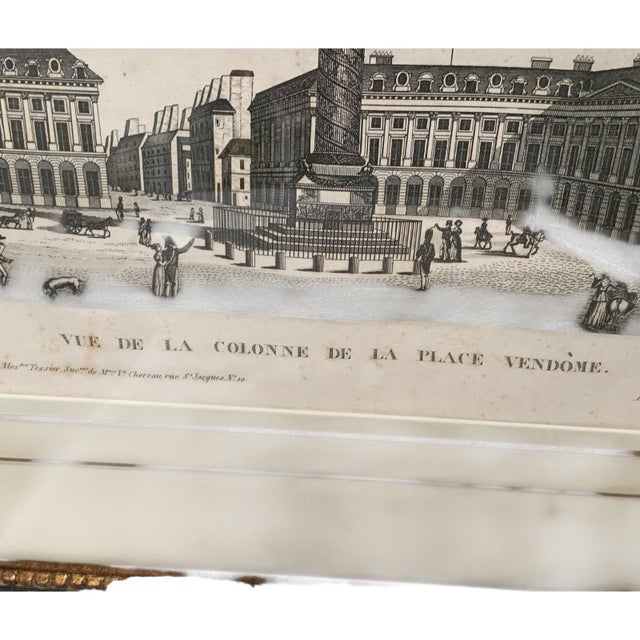 Pair of 19th C. French Architectural Engravings of Place Vendôme Custom Framed by J. Pocker & Son, Nyc For Sale - Image 9 of 11