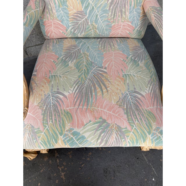 A Pair of Palm Beach Regency Coastal Style Bergere Armchairs by Sherrill Furniture. Circa 1980s For Sale - Image 17 of 18