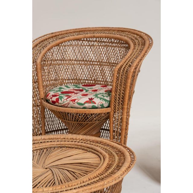 Brown Swedish Woven Rattan Lounge Set, 1970s, Set of 4 For Sale - Image 8 of 13