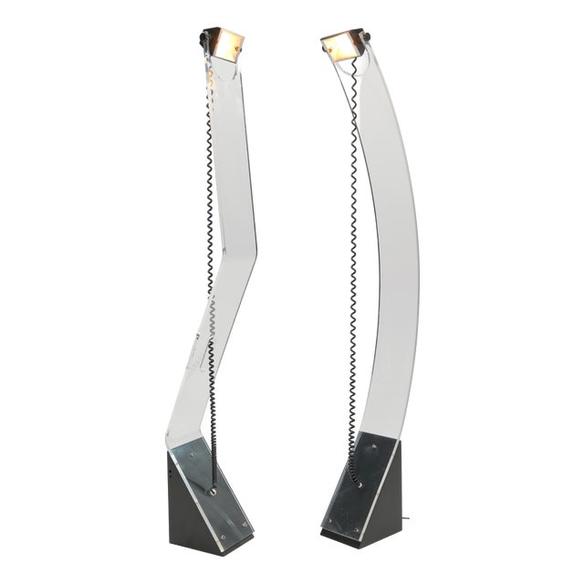 Postmodern Lamps in Metal and Plastic, 1980s, Set of 2 For Sale
