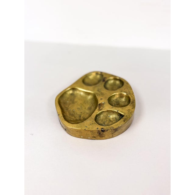 Mid-Century Modern Vintage Brass Tiger Paw Trinket Dish Mold Decorative Catchall Hollywood Regency For Sale - Image 3 of 8