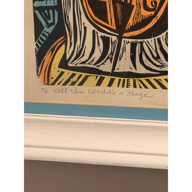 Printmaking Materials 1970s Irving Amen All the Worlds a Stage For Sale - Image 7 of 7