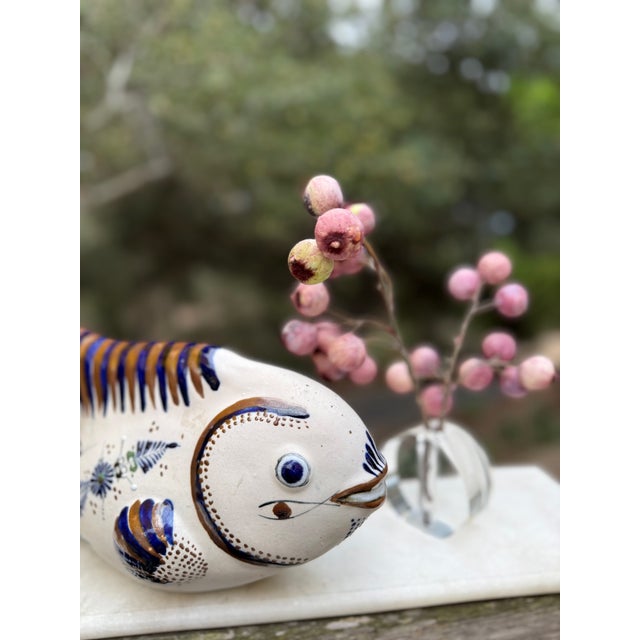 Tonalá Mexican Folk Art Pottery Fish Sculpture For Sale - Image 4 of 9