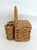 Mid 20th Century Vintage Wicker Wine Picnic Basket For Sale - Image 5 of 9