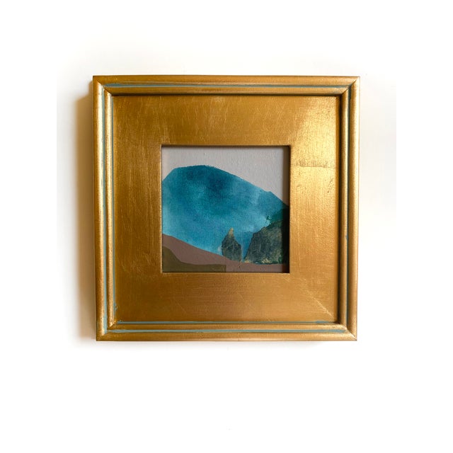 "Mountain and Valley" Pair of Framed Mini Paintings by Jessalin Beutler For Sale In Seattle - Image 6 of 7
