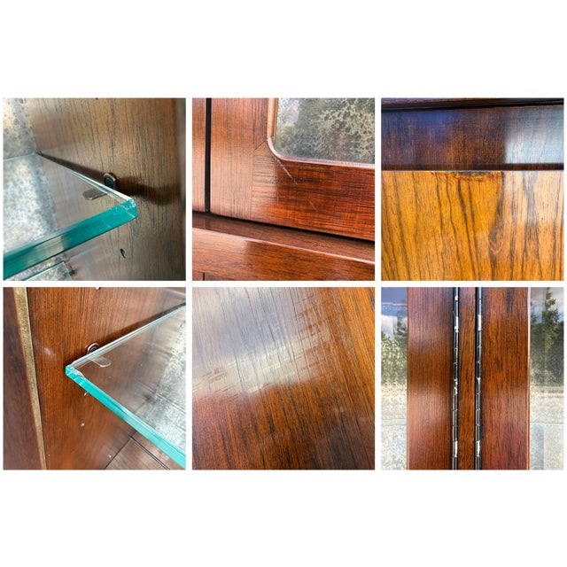 Vintage Henredon Fine Furniture Mid Century Modern Oak 8 Door Lighted Bar Cabinet or China Cabinet For Sale - Image 17 of 18