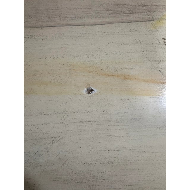 Antique White Ethan Allen Vintage Hand-Painted Distressed Chest of Drawers (Dresser) For Sale - Image 8 of 8