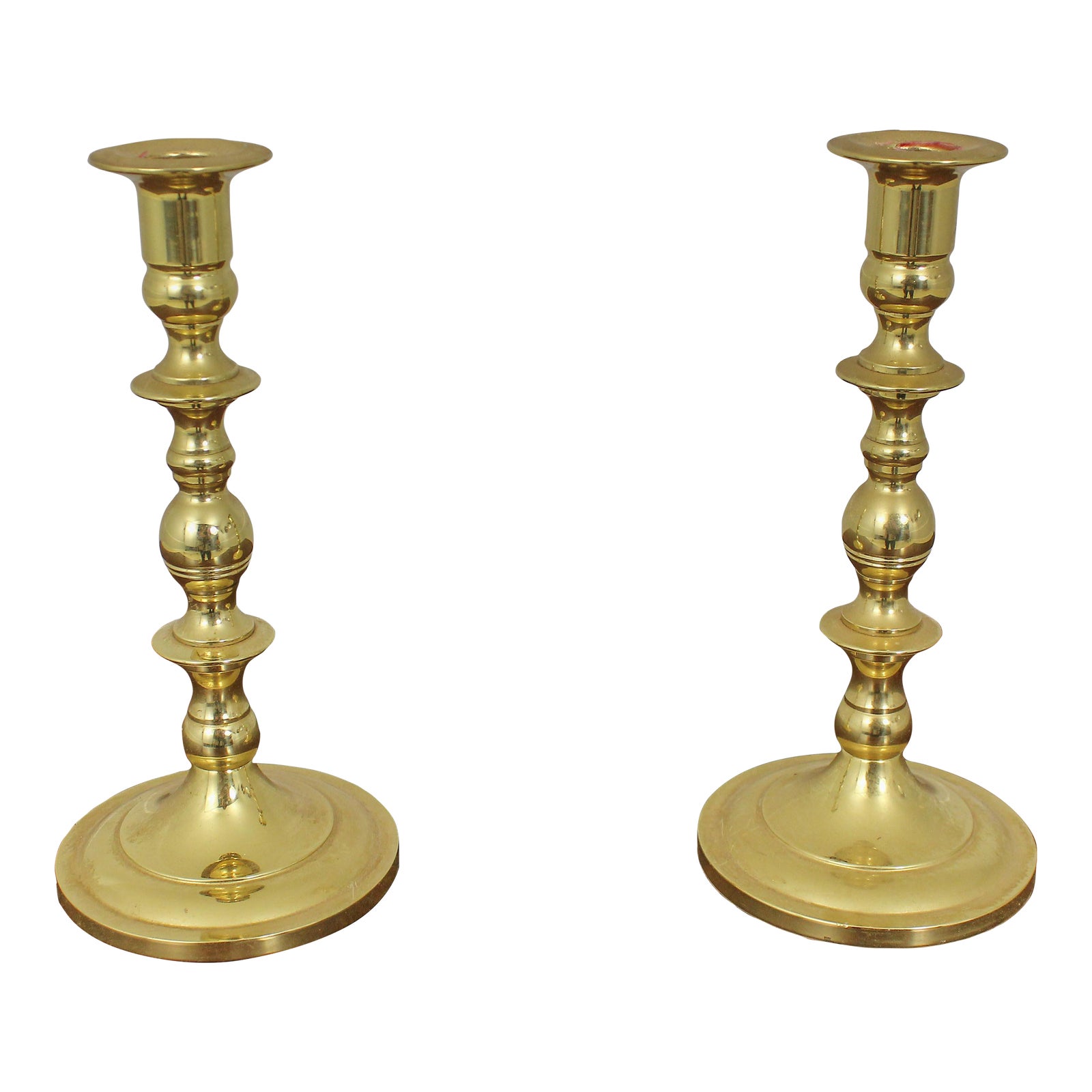 Pair Baldwin Brass Candlesticks in Colonial Style Chairish