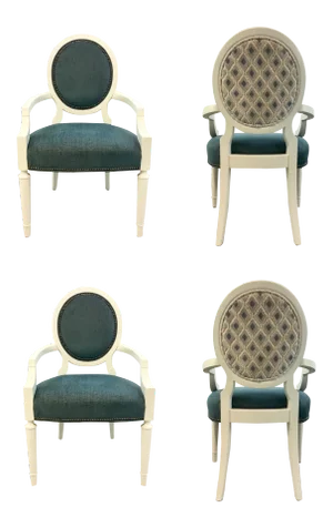 Caracole Couture Modern Chit-Chat Turquoise Dining Chairs Set of Four