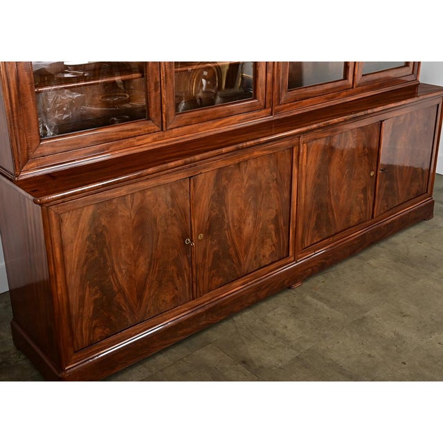 Brown French 19th Century Louis Philippe Mahogany Bibliotheque For Sale - Image 8 of 11