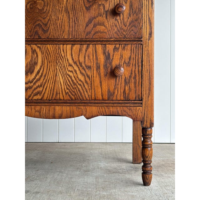 Brown Antique Quarter Sawn Tiger Oak Chest of Drawers For Sale - Image 8 of 16