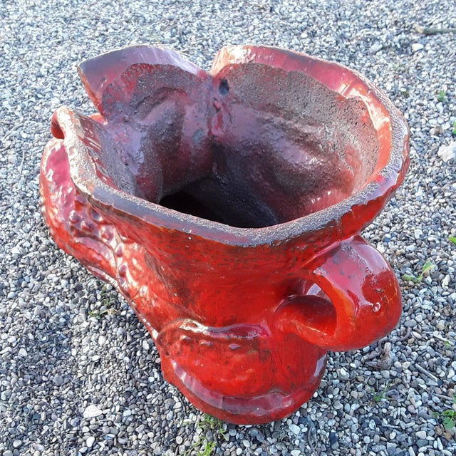 Vintage Red Shoe Planter For Sale - Image 6 of 9