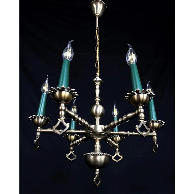 2000 - 2009 Neo-Renaissance Six-Arm Chandelier For Sale - Image 5 of 5