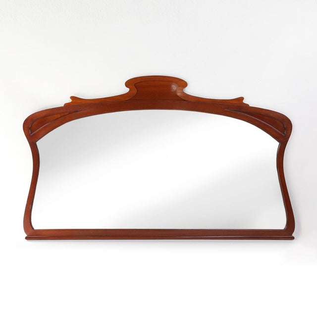Large Art Nouveau Wooden Chimney Mirror, 1890s For Sale - Image 13 of 13