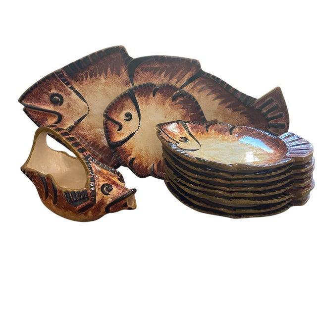 Fish Service by Paul Fouillen, 1950, Set of 11 For Sale - Image 9 of 9