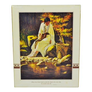 1988 Roger Cooke Native American Inspired Woman Print For Sale