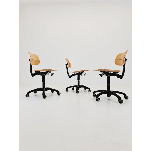 Vintage Bauhaus Swivel Office Cair in Wood by Stollgiroflex, 1990s For Sale - Image 5 of 18