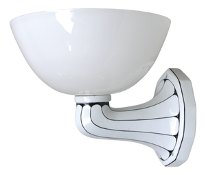 German Wall Lamp in Porcelain and White Cased Glass, 1890s