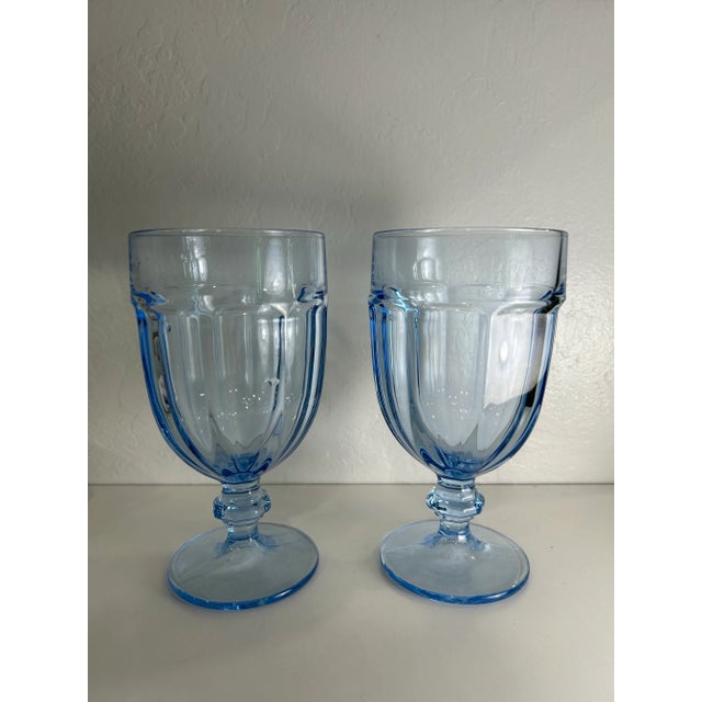 Blue Pair of 1990s Gibraltar Misty Blue Iced Tea Glasses by Libbey Glass Company For Sale - Image 8 of 9